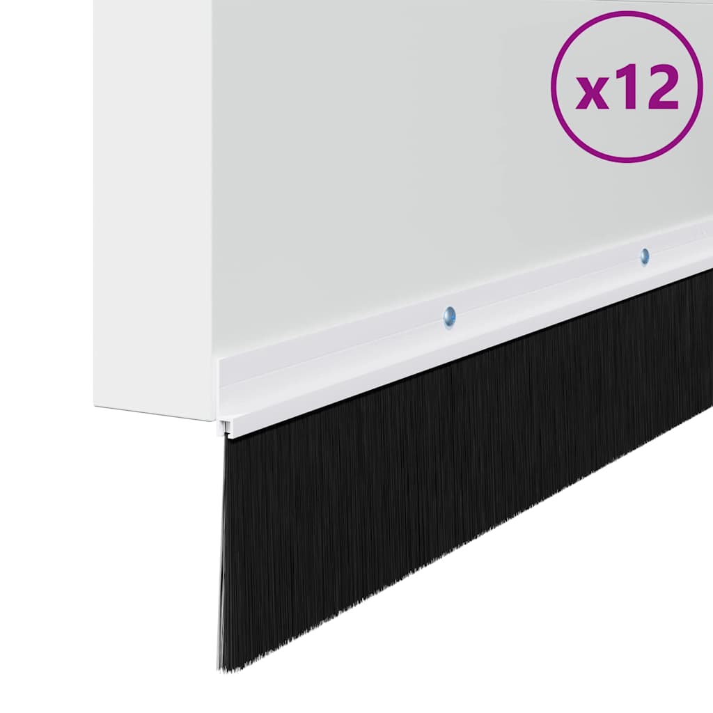 Držač četke za vrata 12 pcs Bijelo 100 cm Aluminijski legura