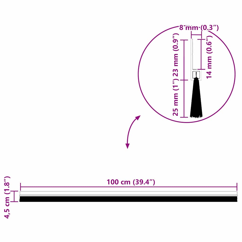 Samoljepljivi pečati za vrata 6 pcs Crna 100 cm