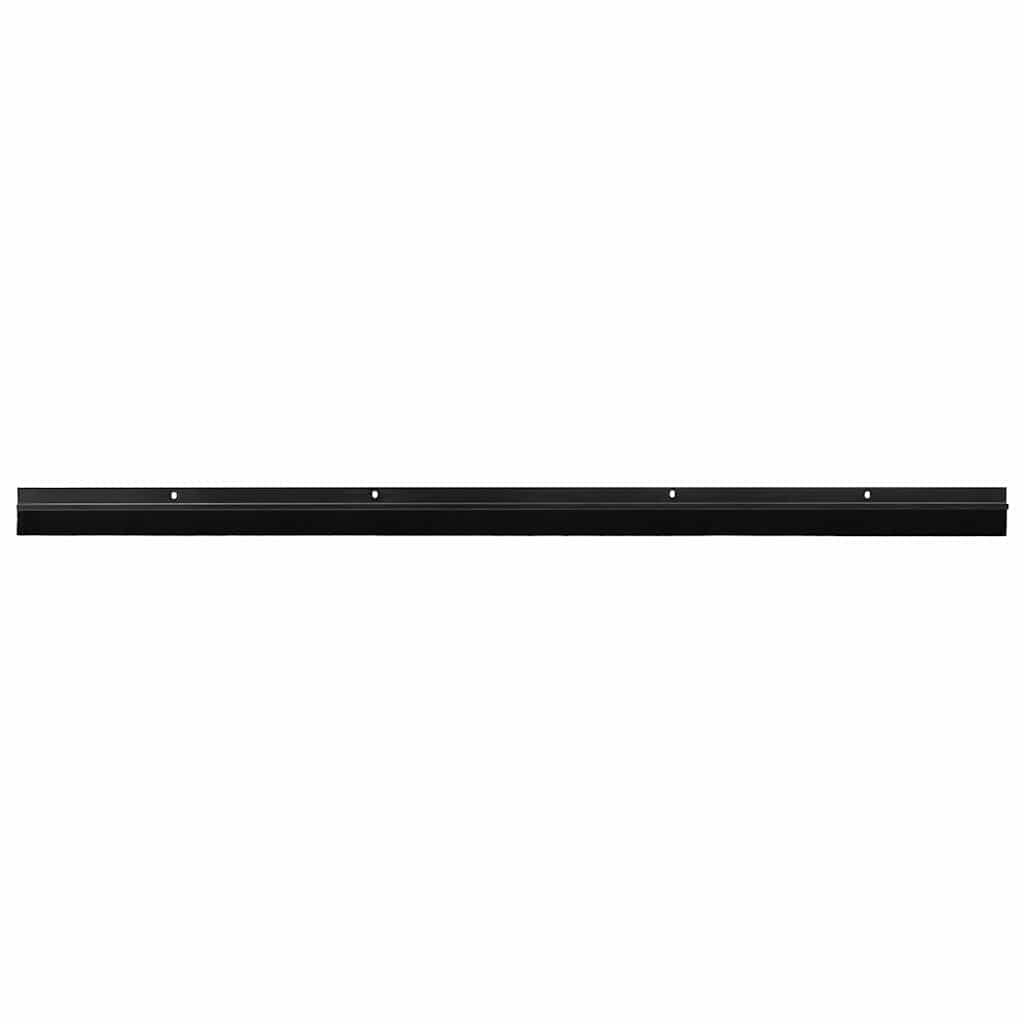 Držač četke za vrata 2 pcs Crna 100 cm Aluminijski legura