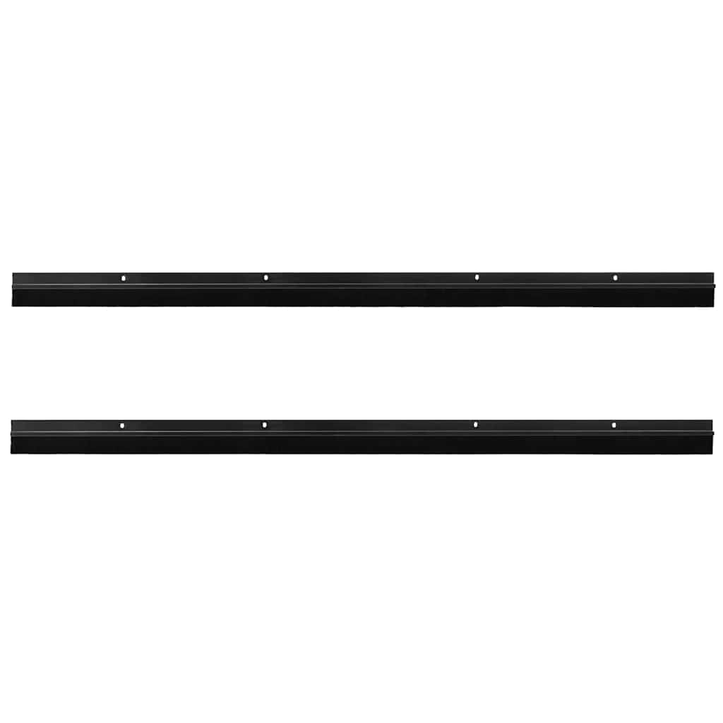 Držač četke za vrata 2 pcs Crna 100 cm Aluminijski legura