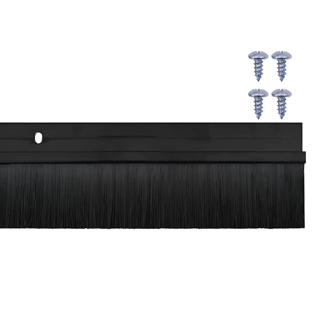 Držač četke za vrata 2 pcs Crna 100 cm Aluminijski legura