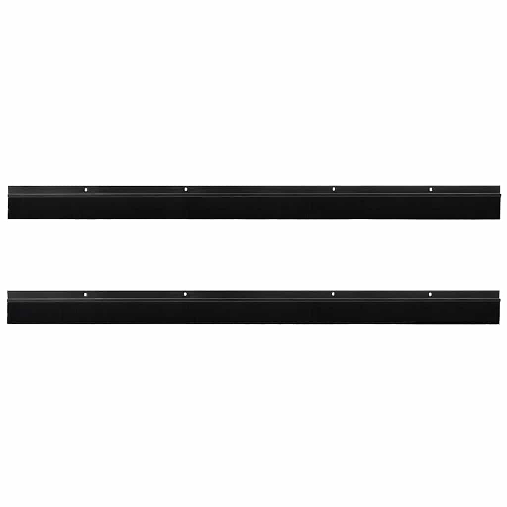 Držač četke za vrata 2 pcs Crna 100 cm Aluminijski legura