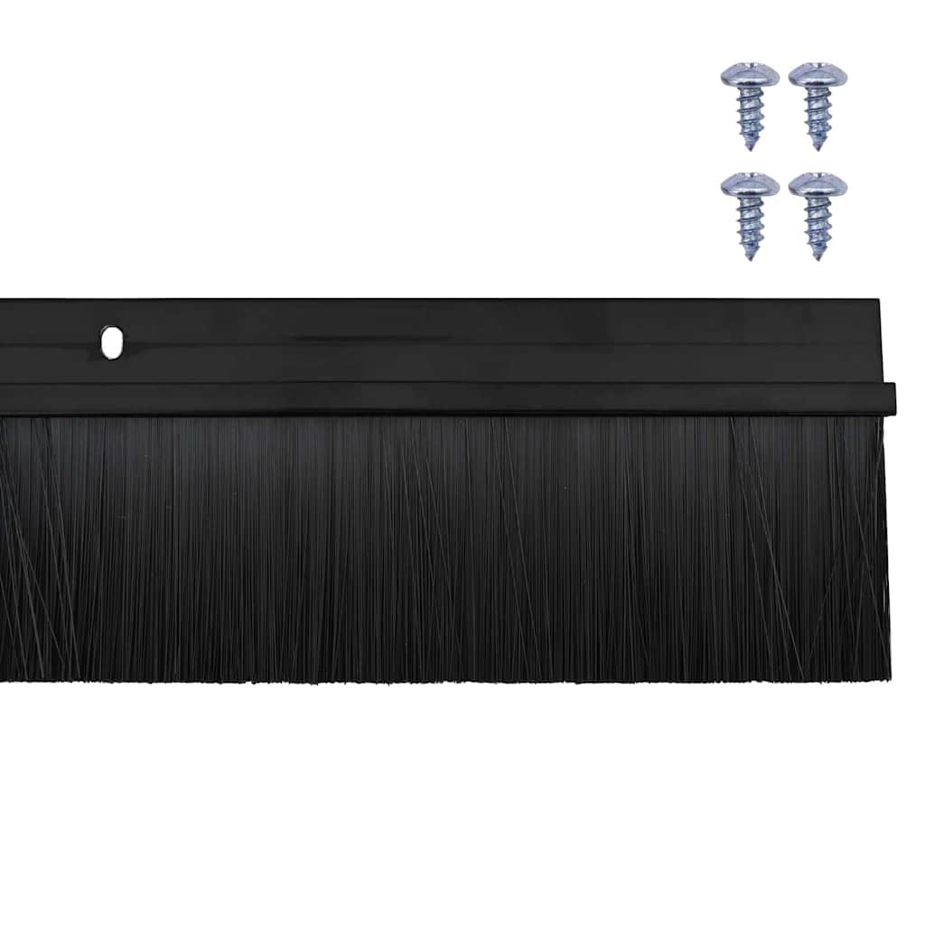Držač četke za vrata 2 pcs Crna 100 cm Aluminijski legura