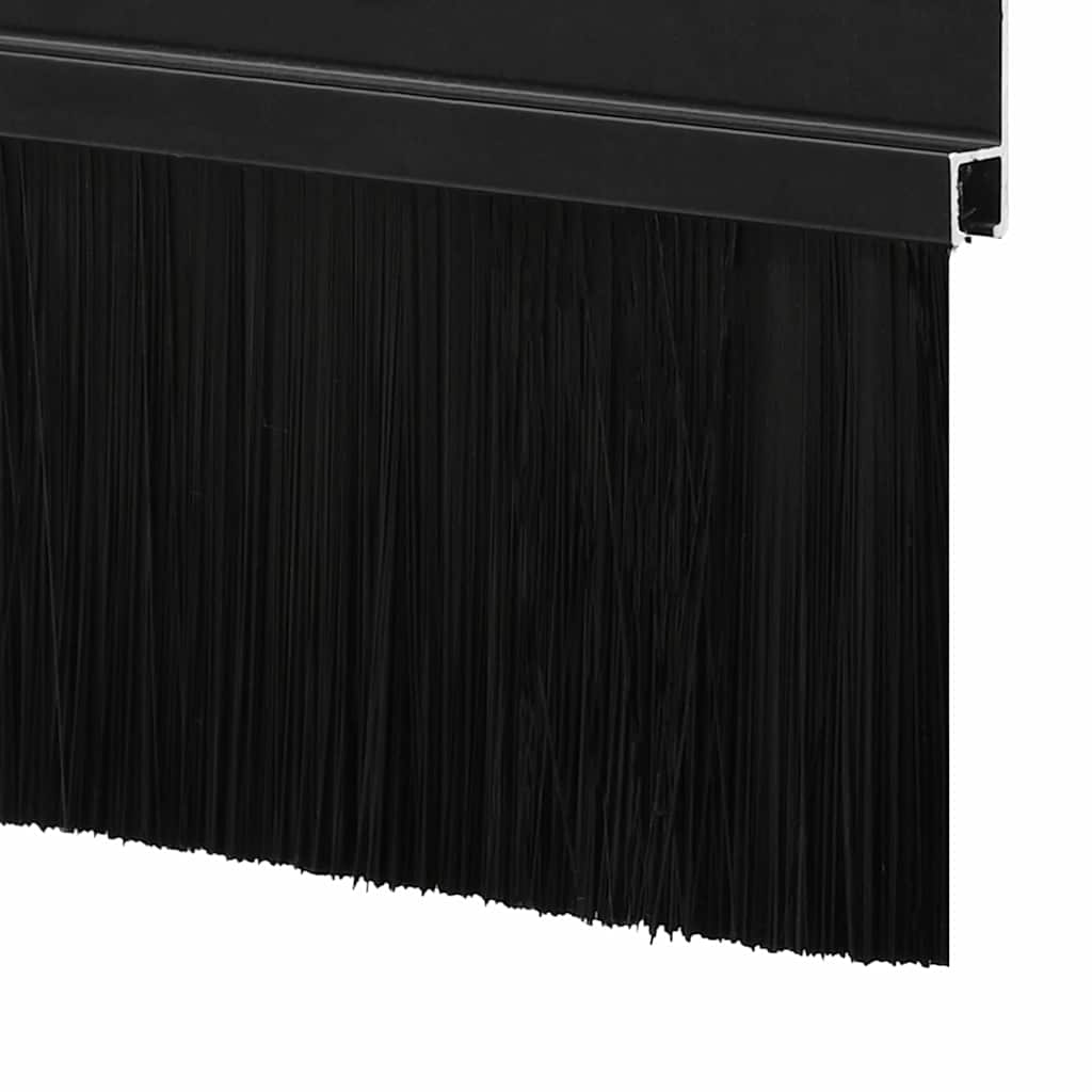 Držač četke za vrata 2 pcs Crna 100 cm Aluminijski legura