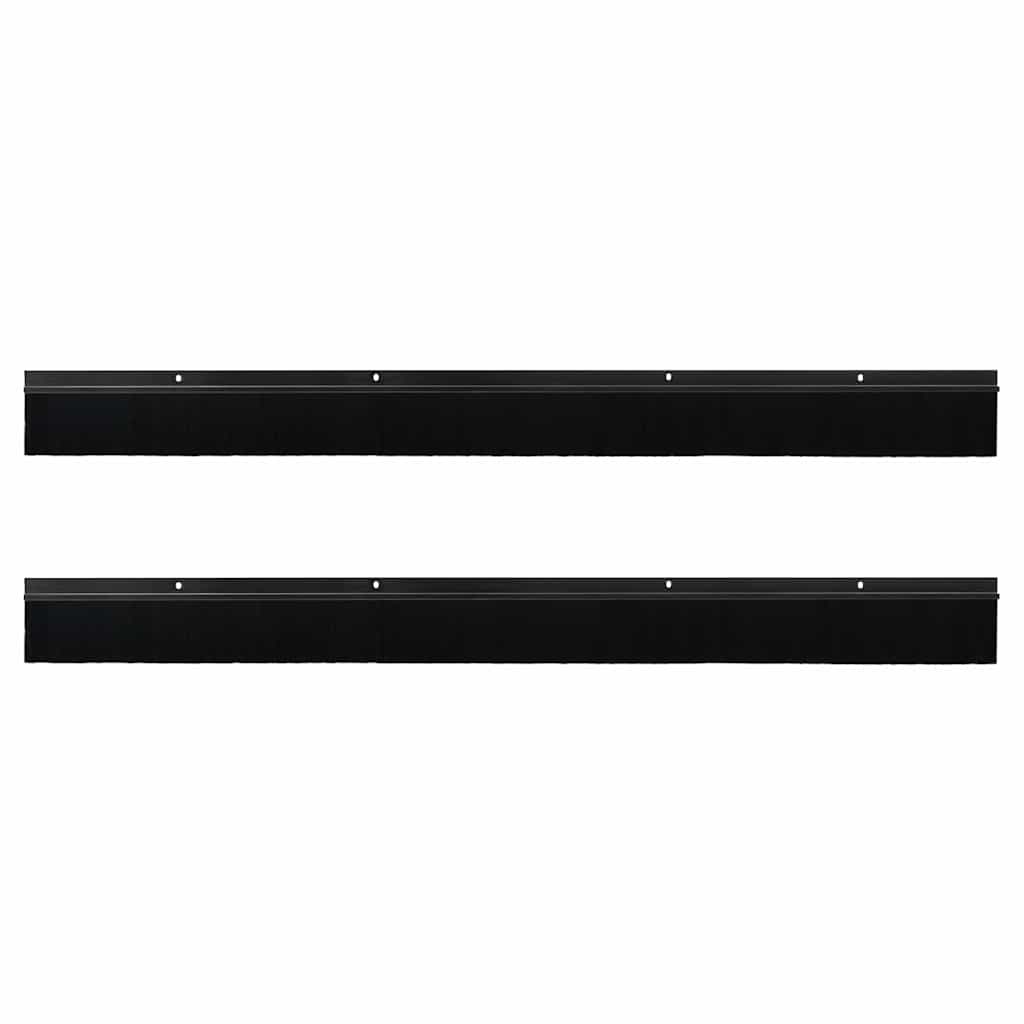 Držač četke za vrata 2 pcs Crna 100 cm Aluminijski legura