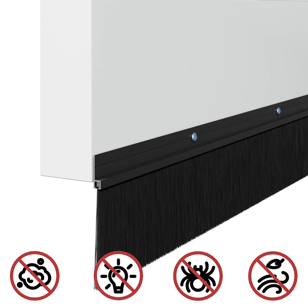 Držač četke za vrata 2 pcs Crna 100 cm Aluminijski legura