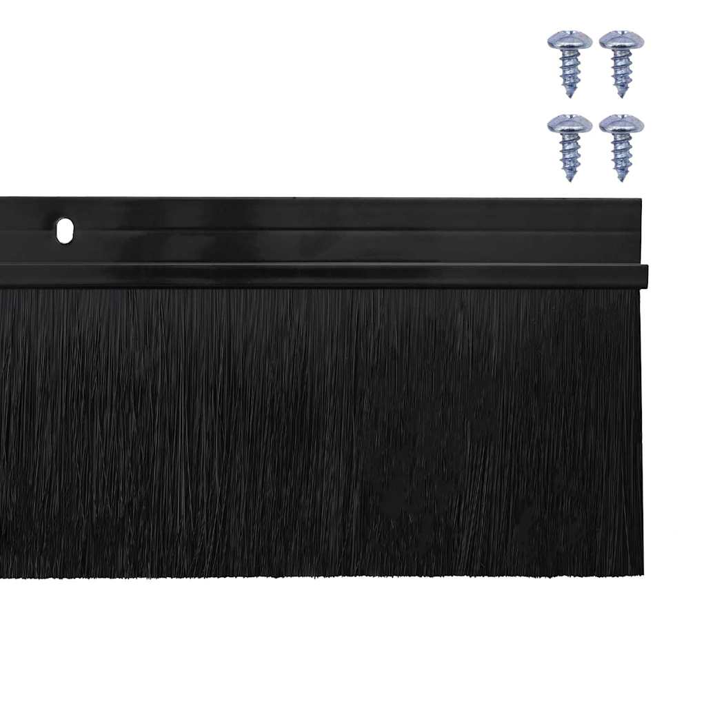 Držač četke za vrata 12 pcs Crna 100 cm Aluminijski legura
