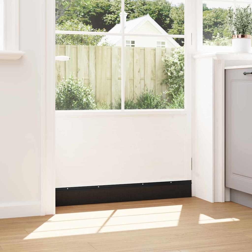 Držač četke za vrata 12 pcs Crna 100 cm Aluminijski legura