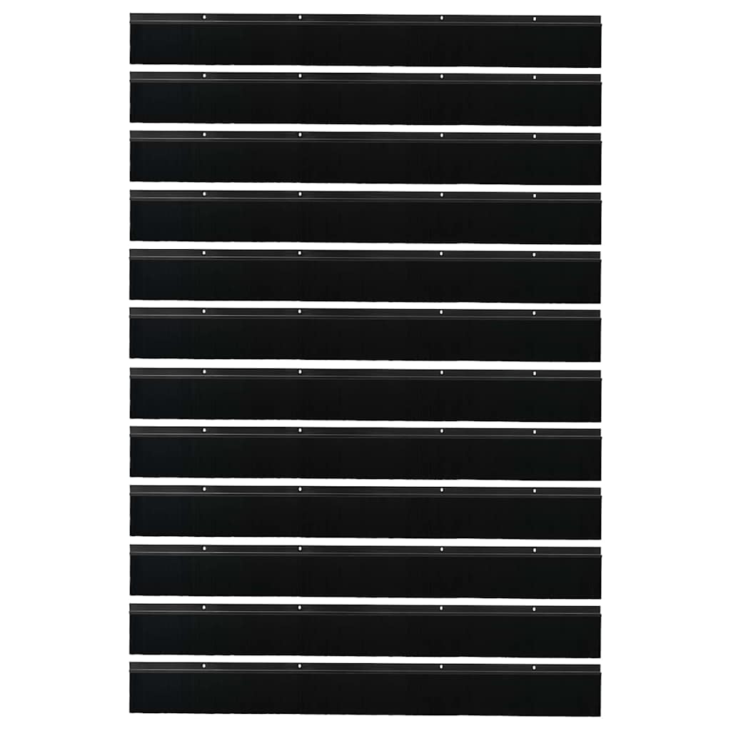 Držač četke za vrata 12 pcs Crna 100 cm Aluminijski legura