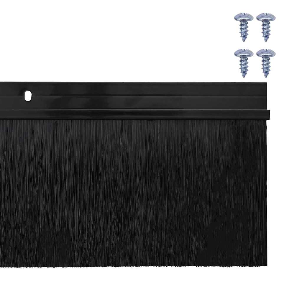 Držač četke za vrata 12 pcs Crna 100 cm Aluminijski legura