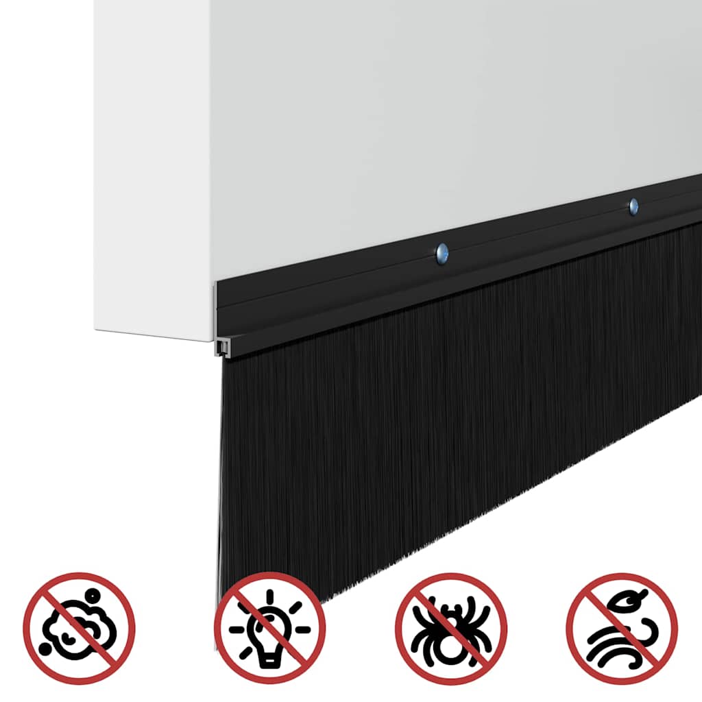 Držač četke za vrata 12 pcs Crna 100 cm Aluminijski legura
