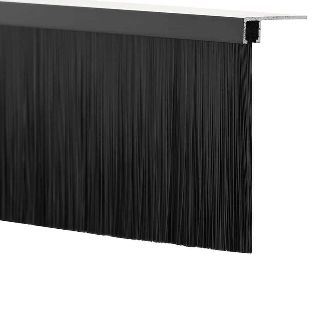 Držač četke za vrata 12 pcs Crna 100 cm Aluminijski legura