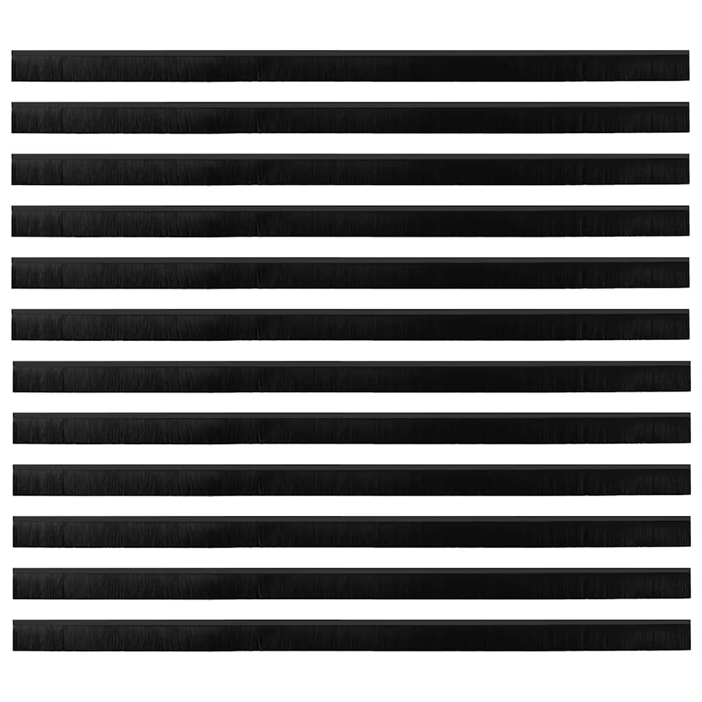 Držač četke za vrata 12 pcs Crna 100 cm Aluminijski legura