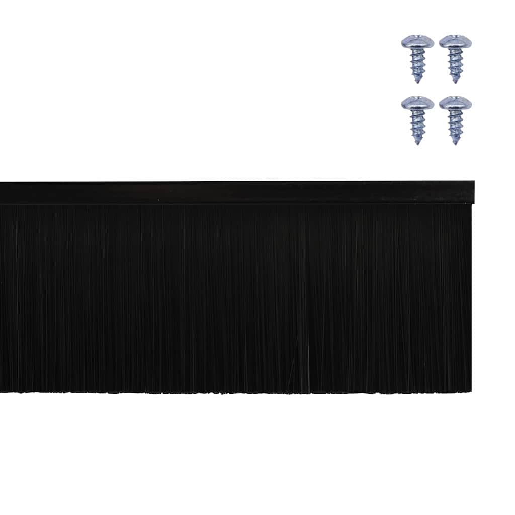 Držač četke za vrata 12 pcs Crna 100 cm Aluminijski legura