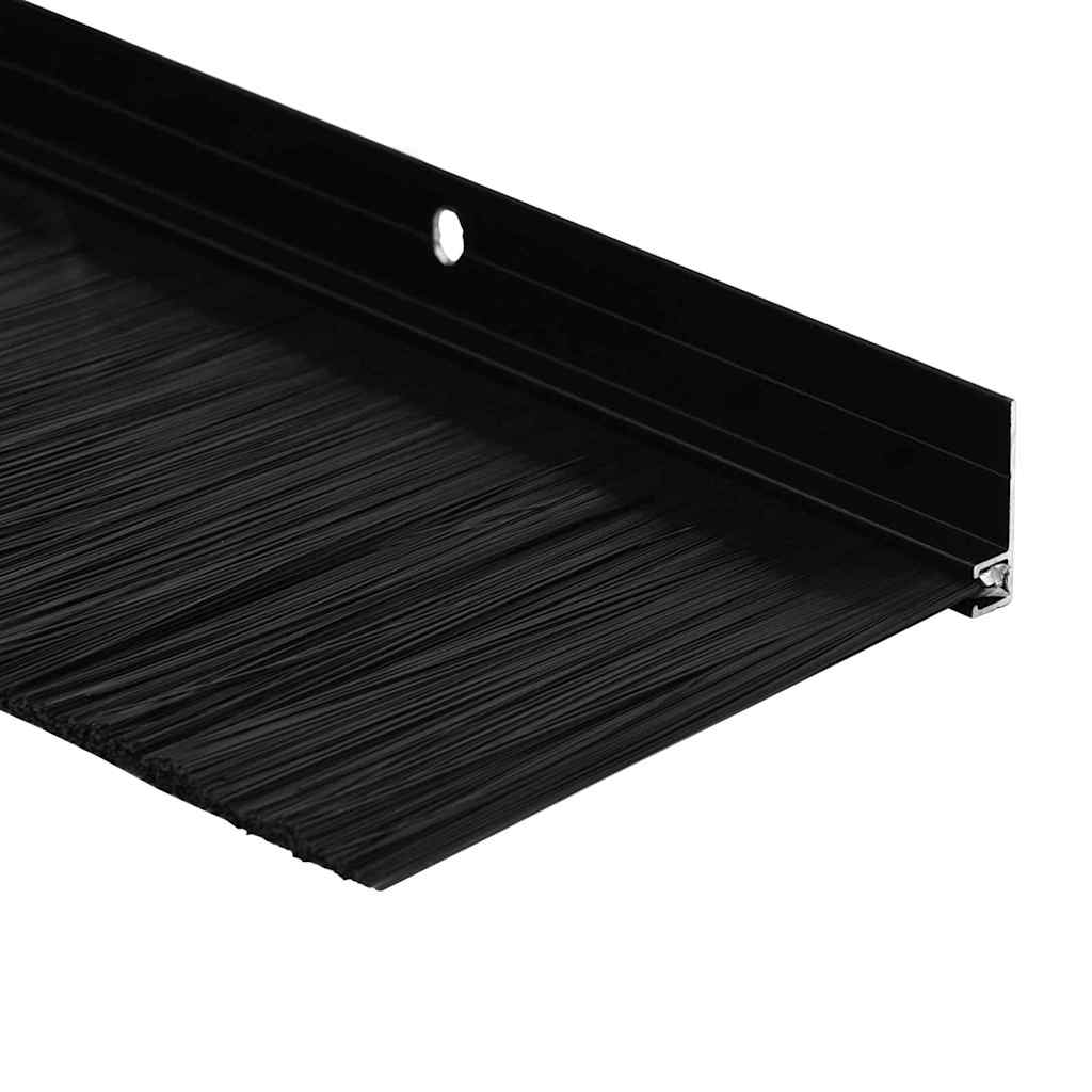 Držač četke za vrata 12 kom. Crna 100 cm Aluminijski legura