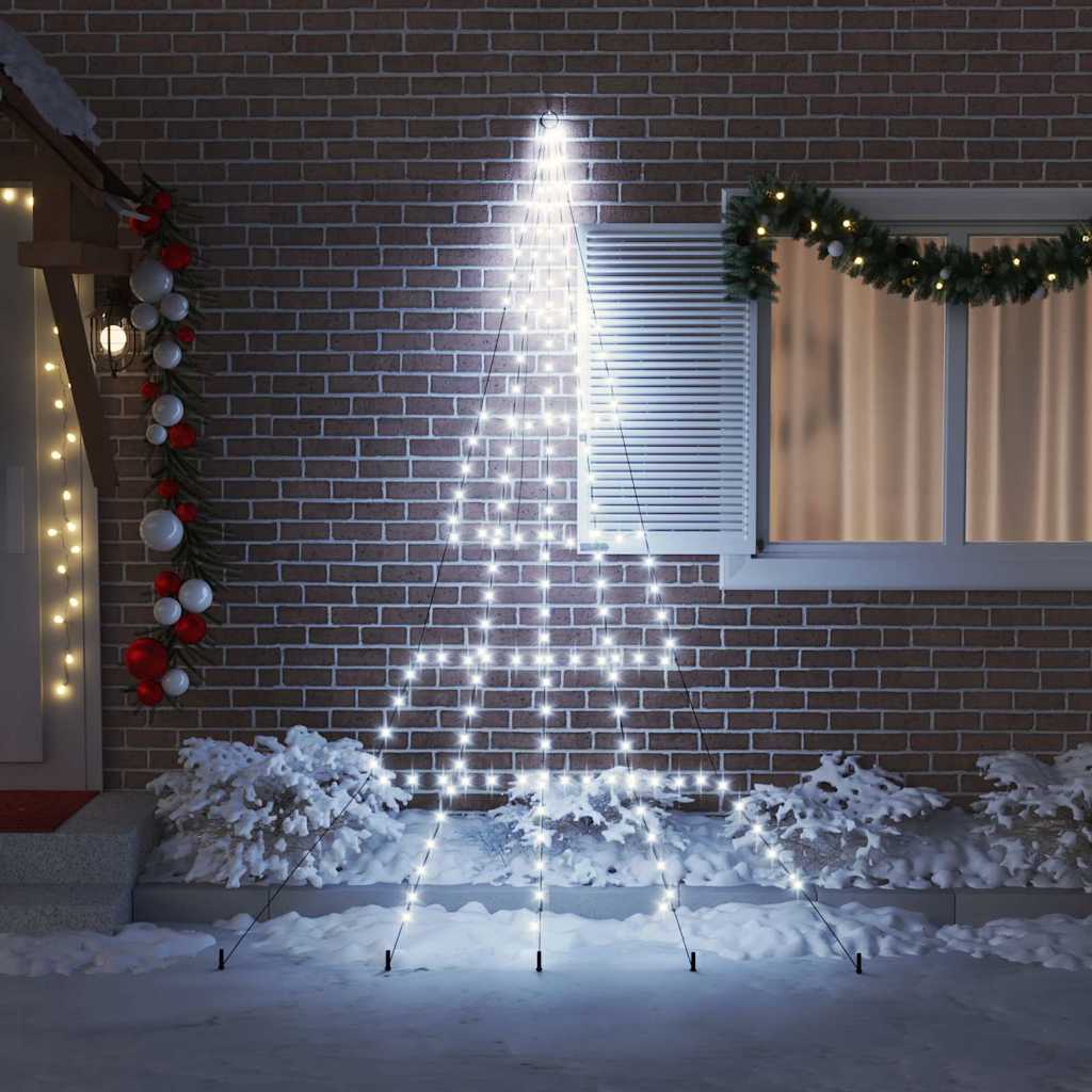 LED Božićno drvce s zemljanim klinovima Hladna bijela 306 cm