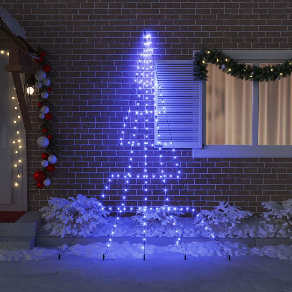 LED Božićno drvce s zemljanim klinovima Plava 306 cm Metal