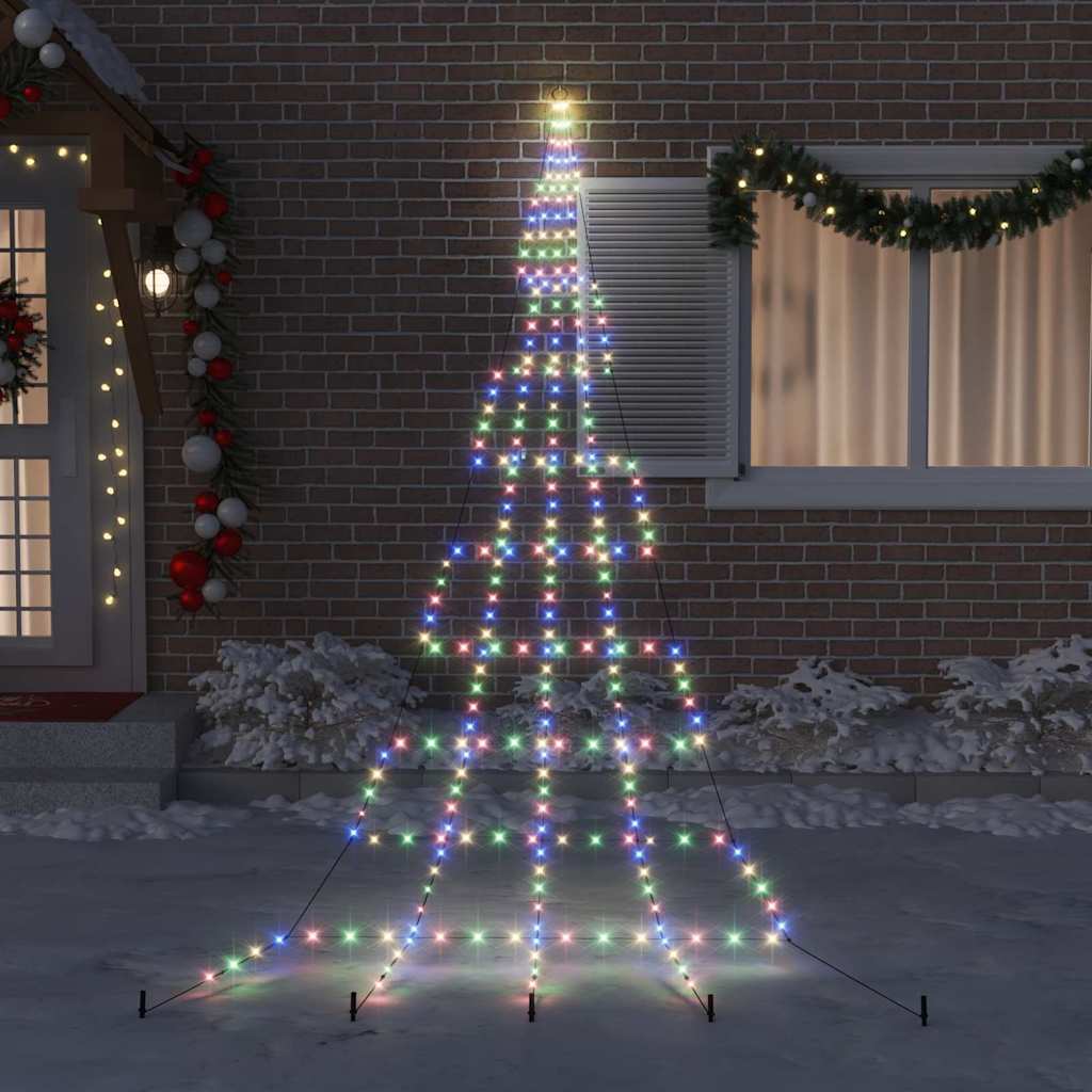 LED Božićno drvce s zemljanim klinovima Šareni 511 cm Metal