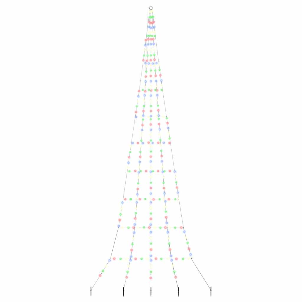 LED Božićno drvce s zemljanim klinovima Šareni 511 cm Metal