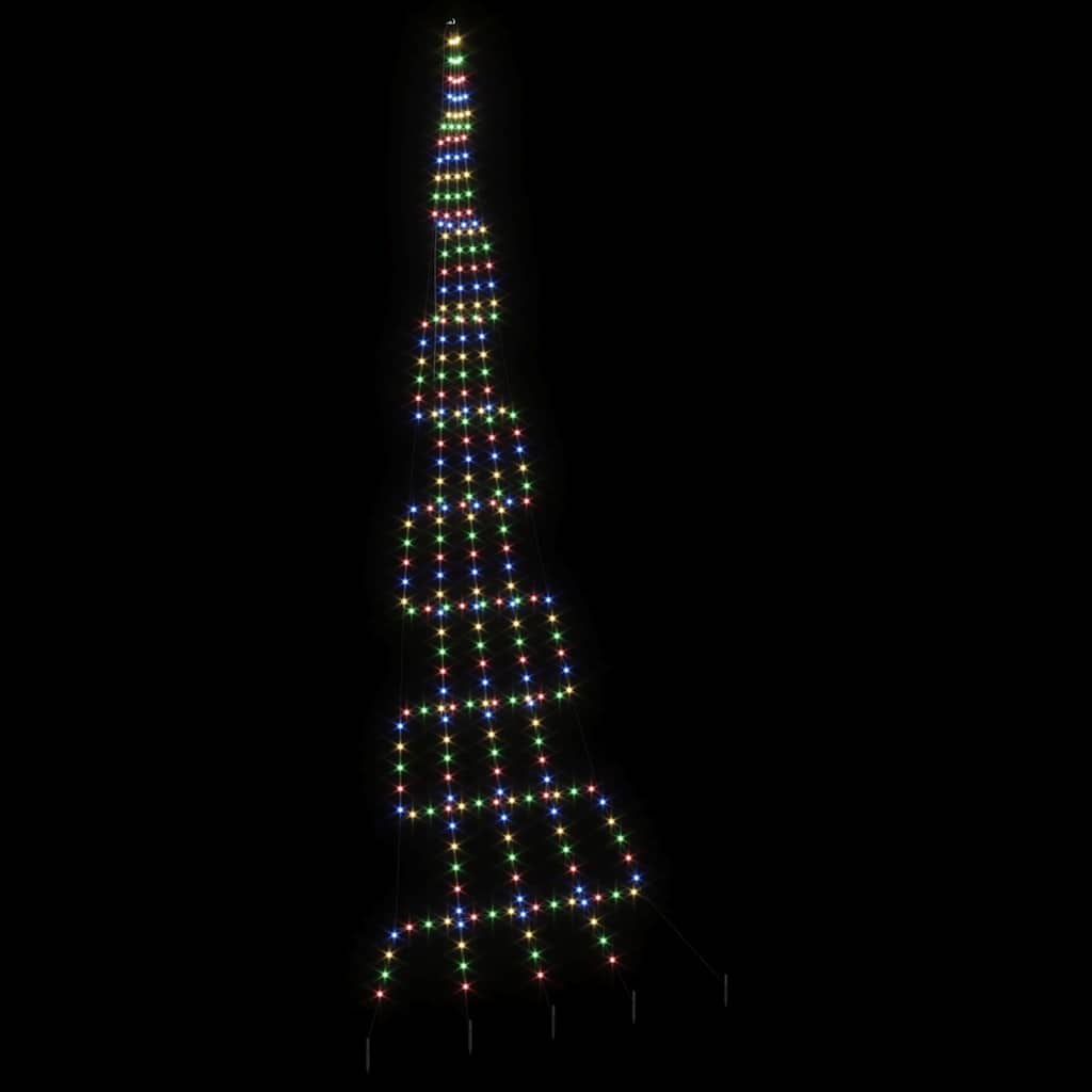 LED Božićno drvce s zemljanim klinovima Šareni 511 cm Metal