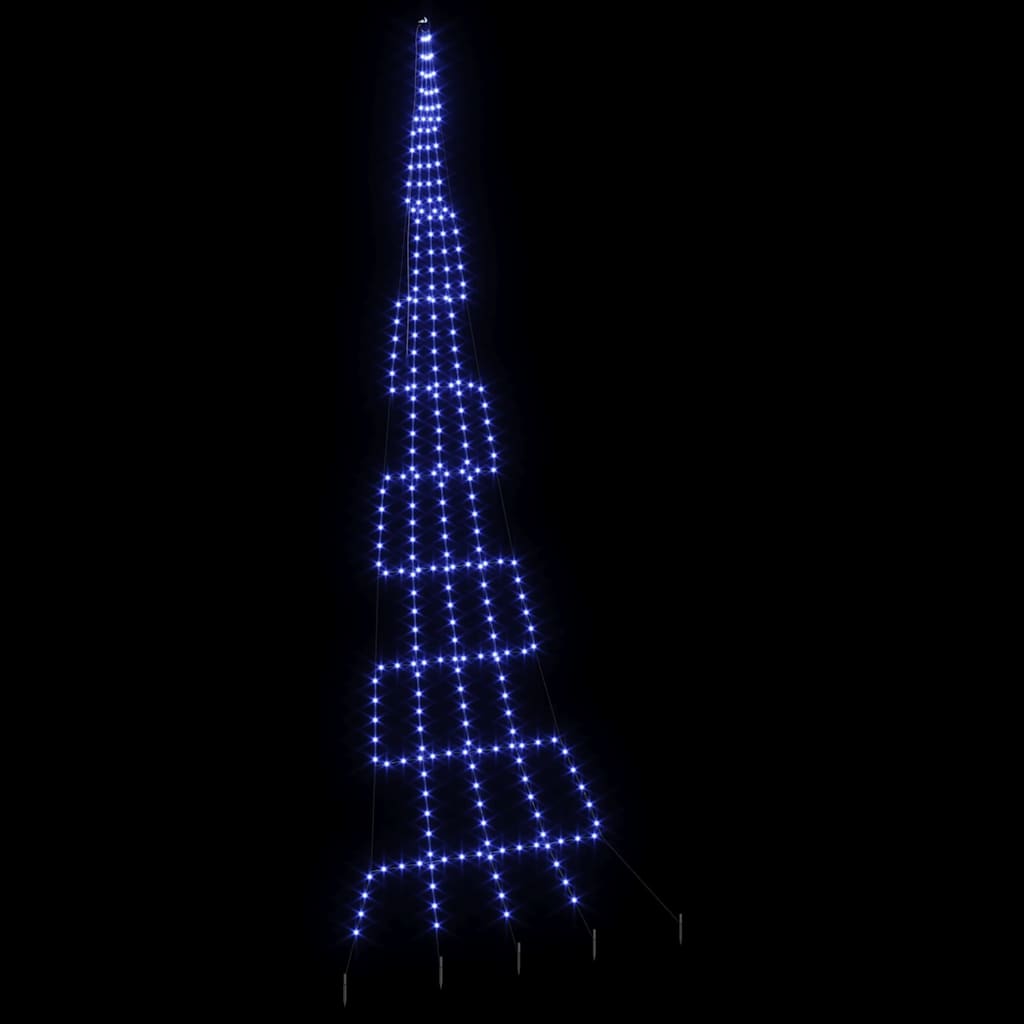 LED Božićno drvce s zemljanim klinovima Plava 511 cm Metal
