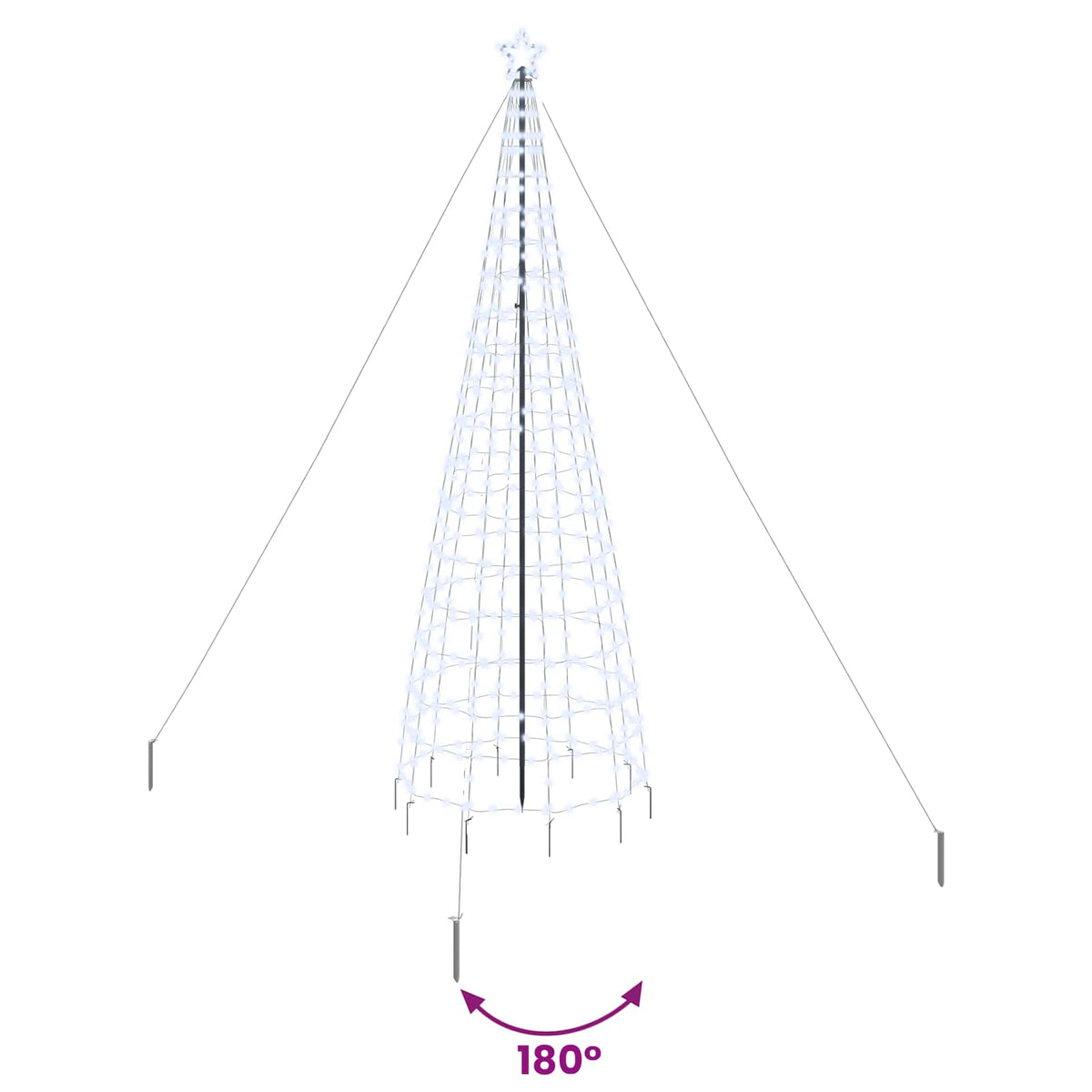 LED božićno drvce EKENAS 400 cm 800 LED lampica Hladna bijela