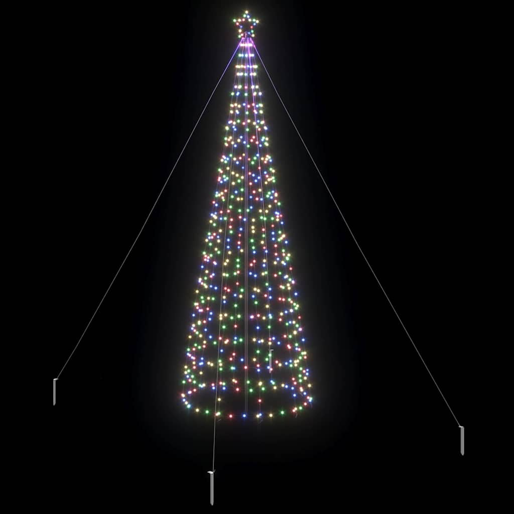 LED Božićno drvce s zemljanim klinovima Šareni 400 cm Željezo