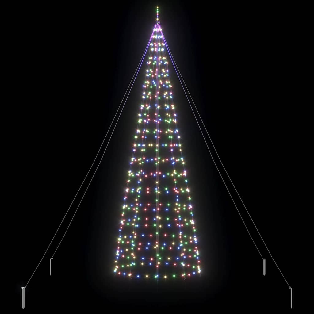 LED Božićno drvce s zemljanim klinovima Šareni 400 cm Željezo