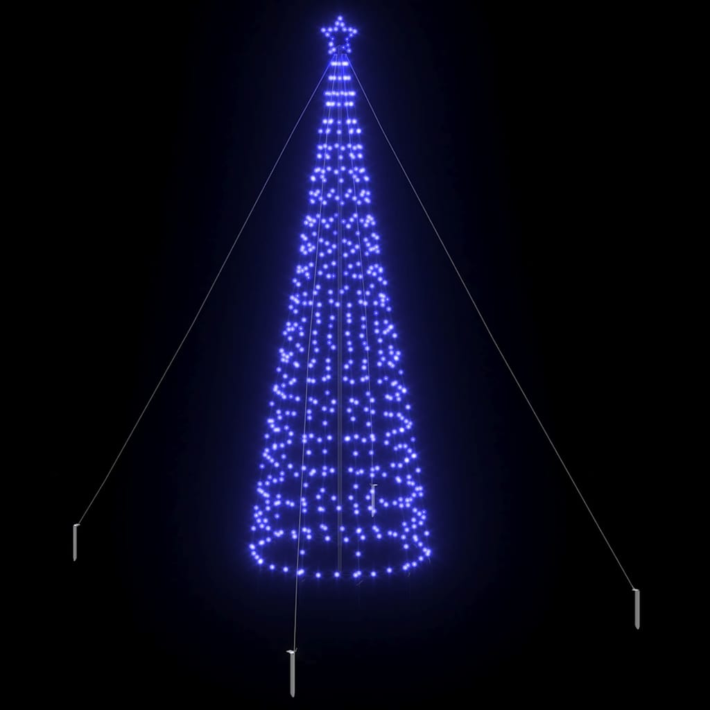 LED Božićno drvce s zemljanim klinovima Plava 400 cm Željezo