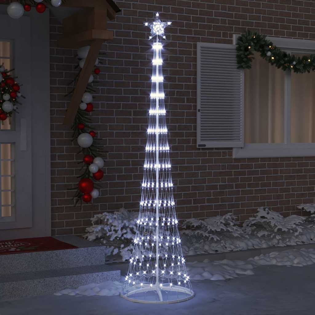 LED božićno drvce s stalakom Hladna bijela 250 cm Metal