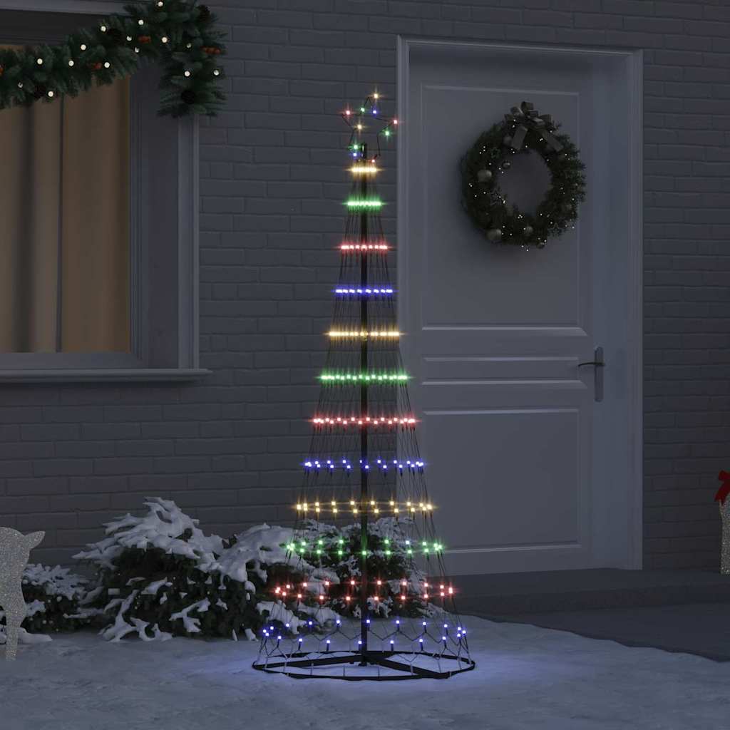LED božićno drvce s 230 LED svjetlima Šareni 184.5 cm Metal