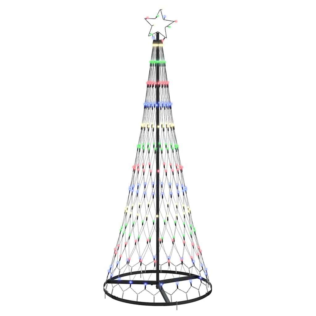 LED božićno drvce s 230 LED svjetlima Šareni 184.5 cm Metal