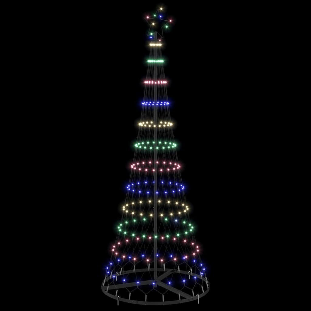 LED božićno drvce s 230 LED svjetlima Šareni 184.5 cm Metal