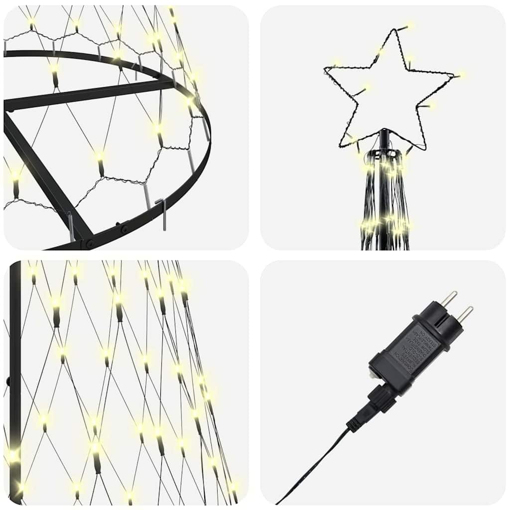LED božićno drvce s 295 LED svjetlima Topla bijela 250 cm Metal