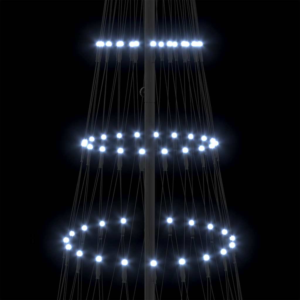 LED božićno drvce s stalakom Hladna bijela 250 cm Metal