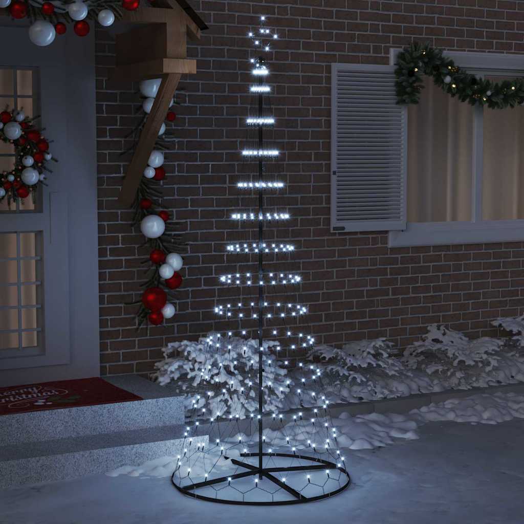 LED božićno drvce s stalakom Hladna bijela 250 cm Metal