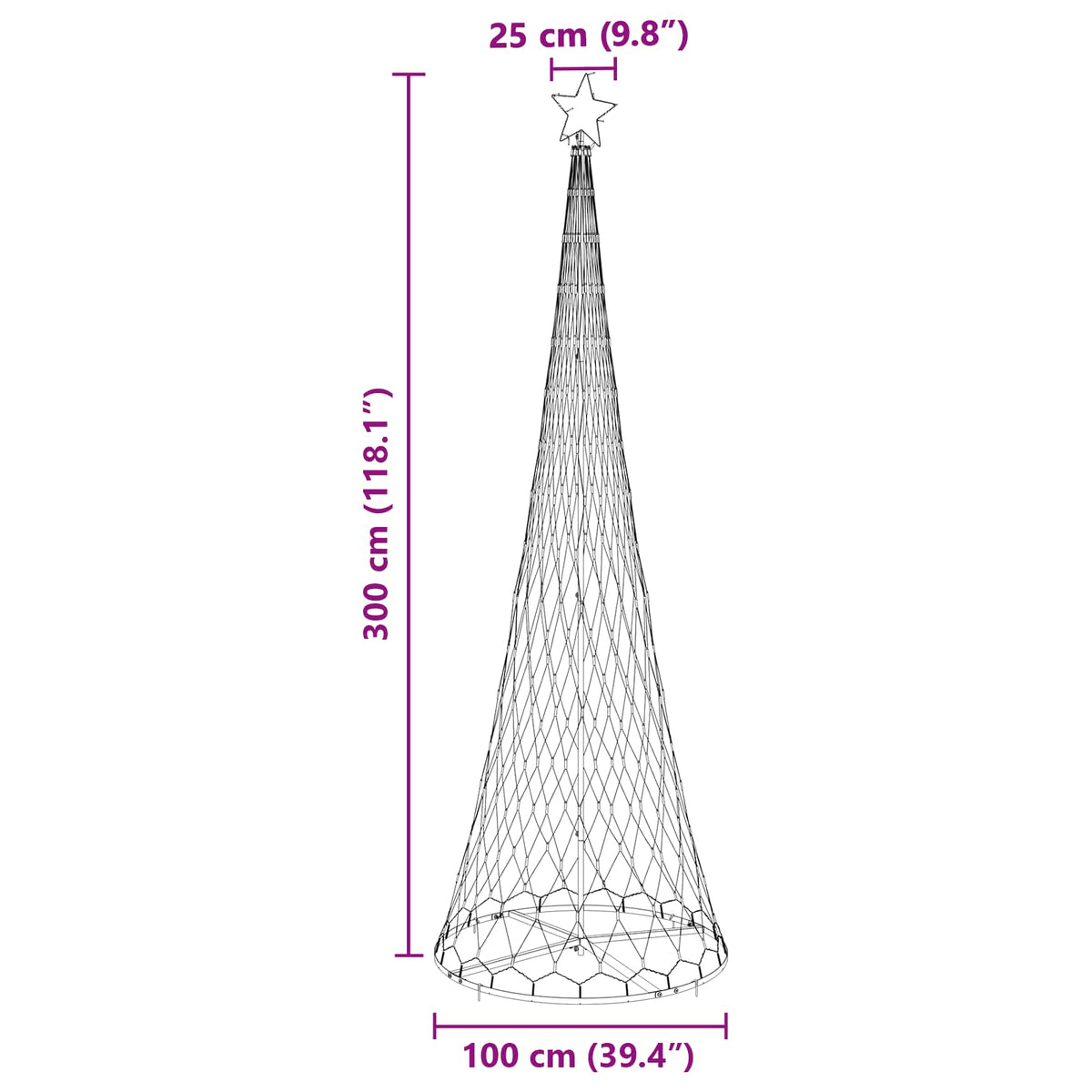 LED božićno drvce s 355 LED svjetlima Plava 302,5 cm Metal