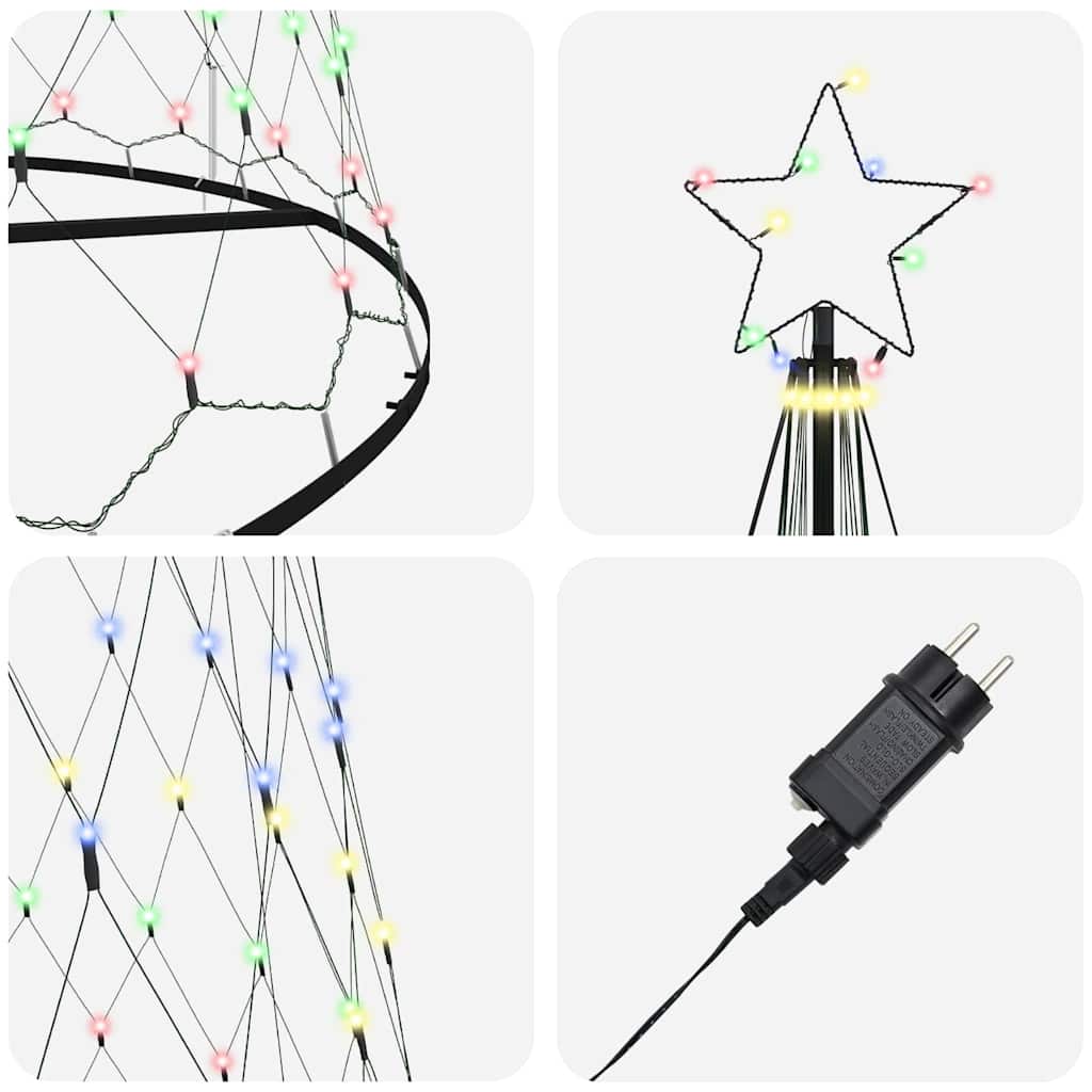 LED božićno drvce s 455 LED svjetlima Šareni 399 cm Metal