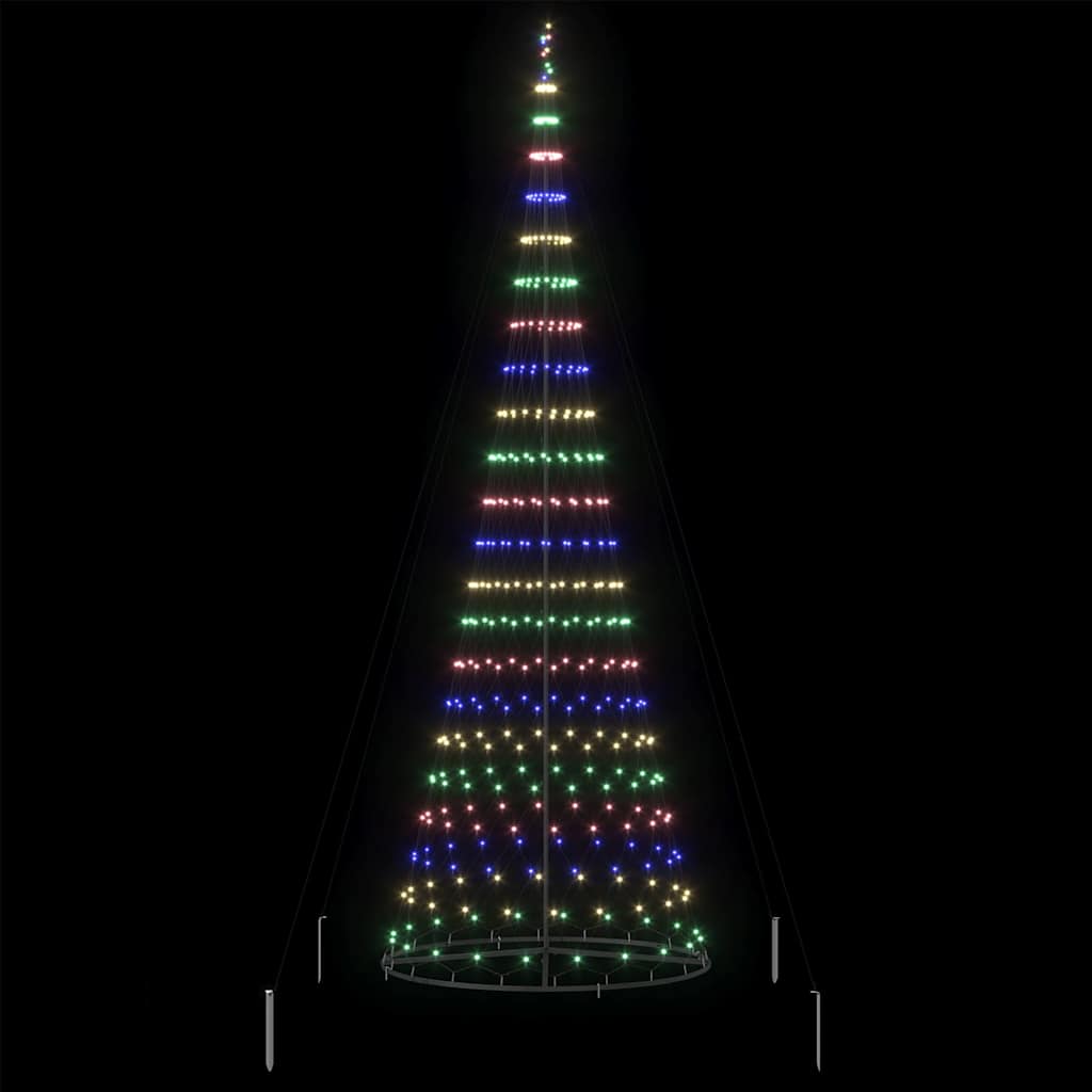LED božićno drvce s 455 LED svjetlima Šareni 399 cm Metal