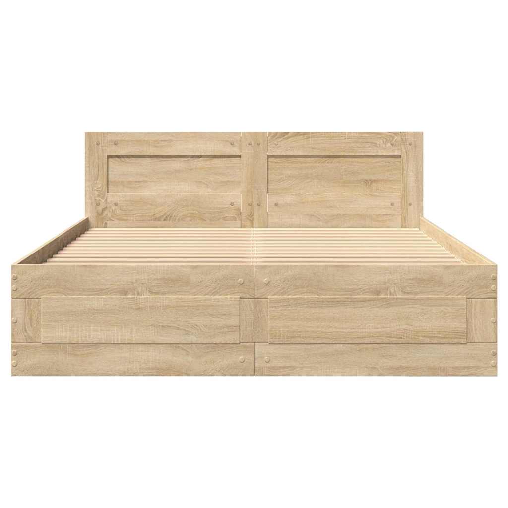 Krevetna konstrukcija s uzglavljem 2 pcs Sonoma 137 x 188 cm