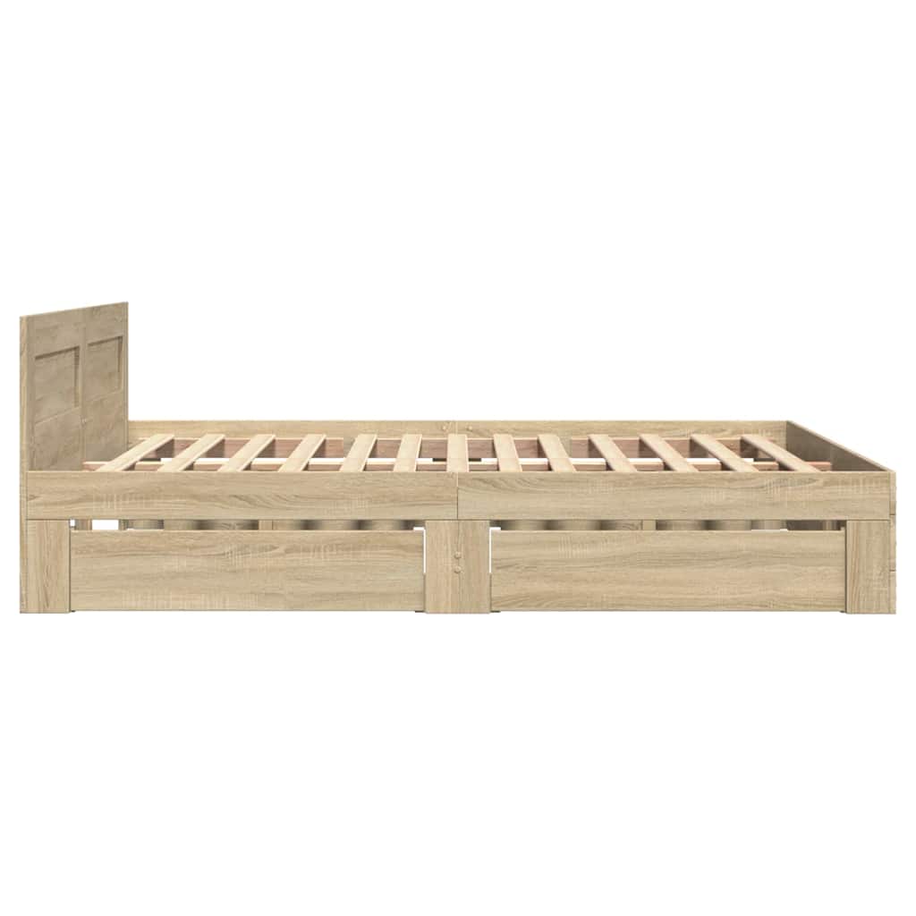 Krevetna konstrukcija s uzglavljem 2 pcs Sonoma 137 x 188 cm