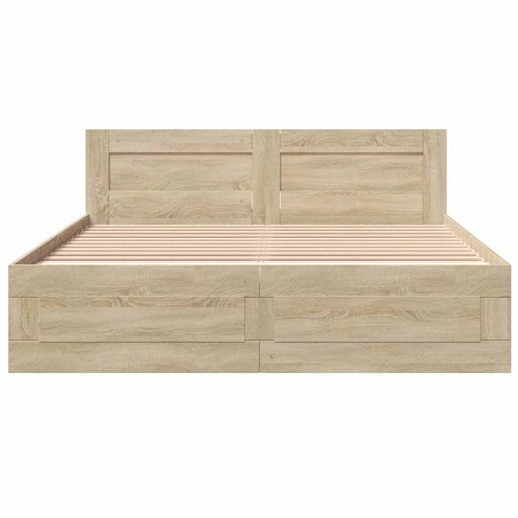 Krevetna konstrukcija s uzglavljem 2 pcs Sonoma 153 x 203 cm