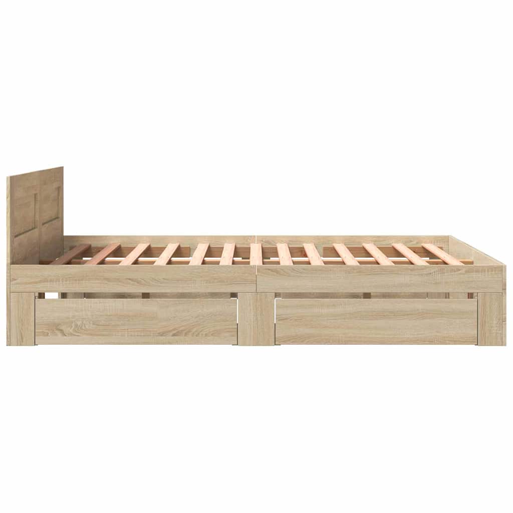Krevetna konstrukcija s uzglavljem 2 pcs Sonoma 153 x 203 cm