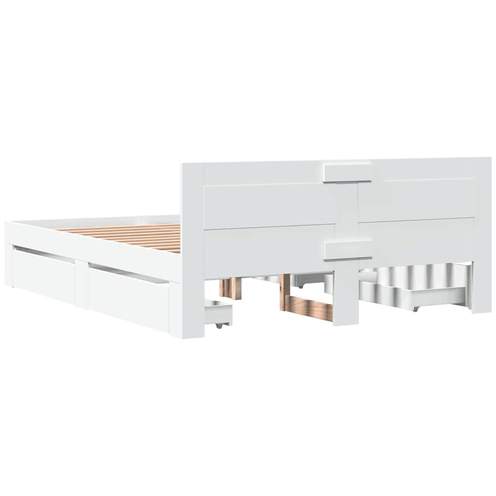 Krevetna konstrukcija s uzglavljem 2 pcs Bijeli 150 x 200 cm
