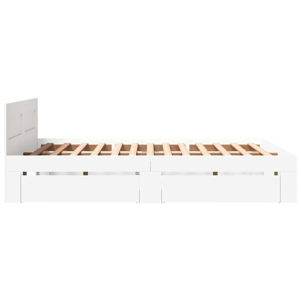 Krevetna konstrukcija s uzglavljem 2 pcs Bijeli 150 x 200 cm
