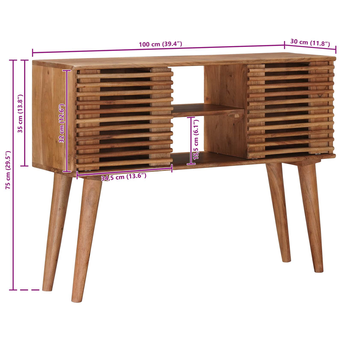 Ručni stol Prirodna 100 x 30 x 75 cm Čvrsto drvo akacije