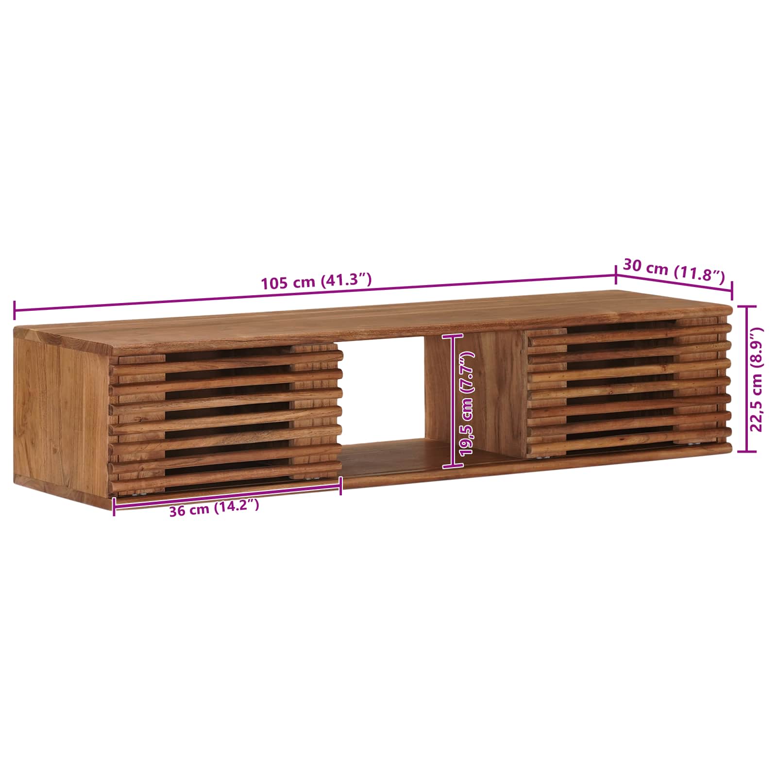 TV ormar s pohranom s vratima Prirodna 105 x 30 x 22,5 cm