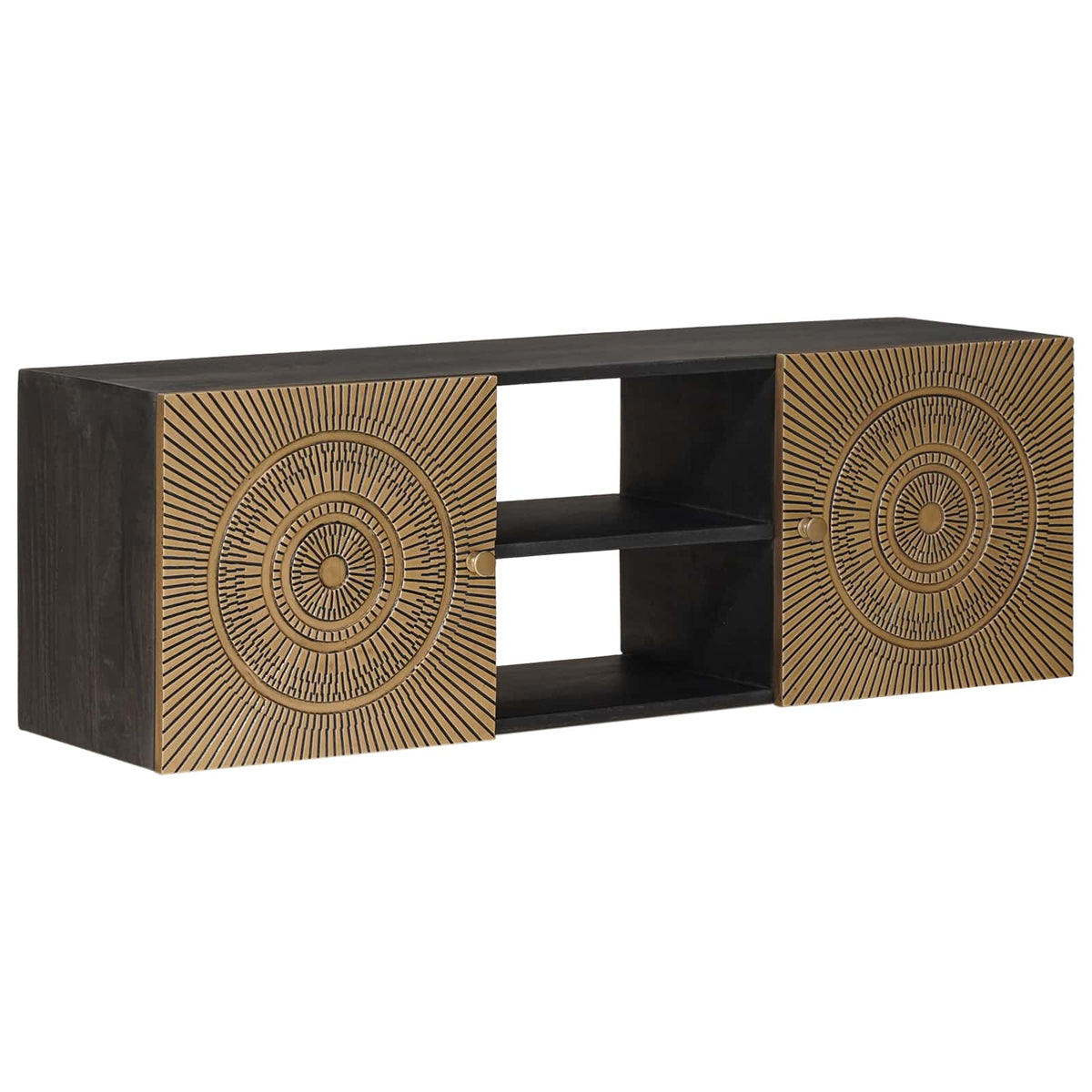 TV ormar s policom s pohranom s vratima Mjed 105 x 30 x 35 cm