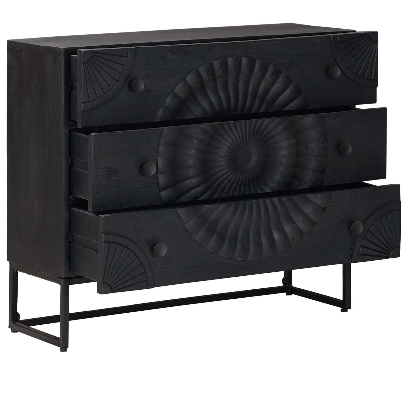 Ormar s ladicama s ladicama Crna 75 x 30 x 65 cm