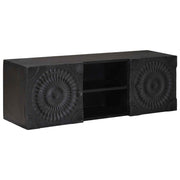 TV ormar s policom s pohranom s vratima Crna 105 x 30 x 35 cm